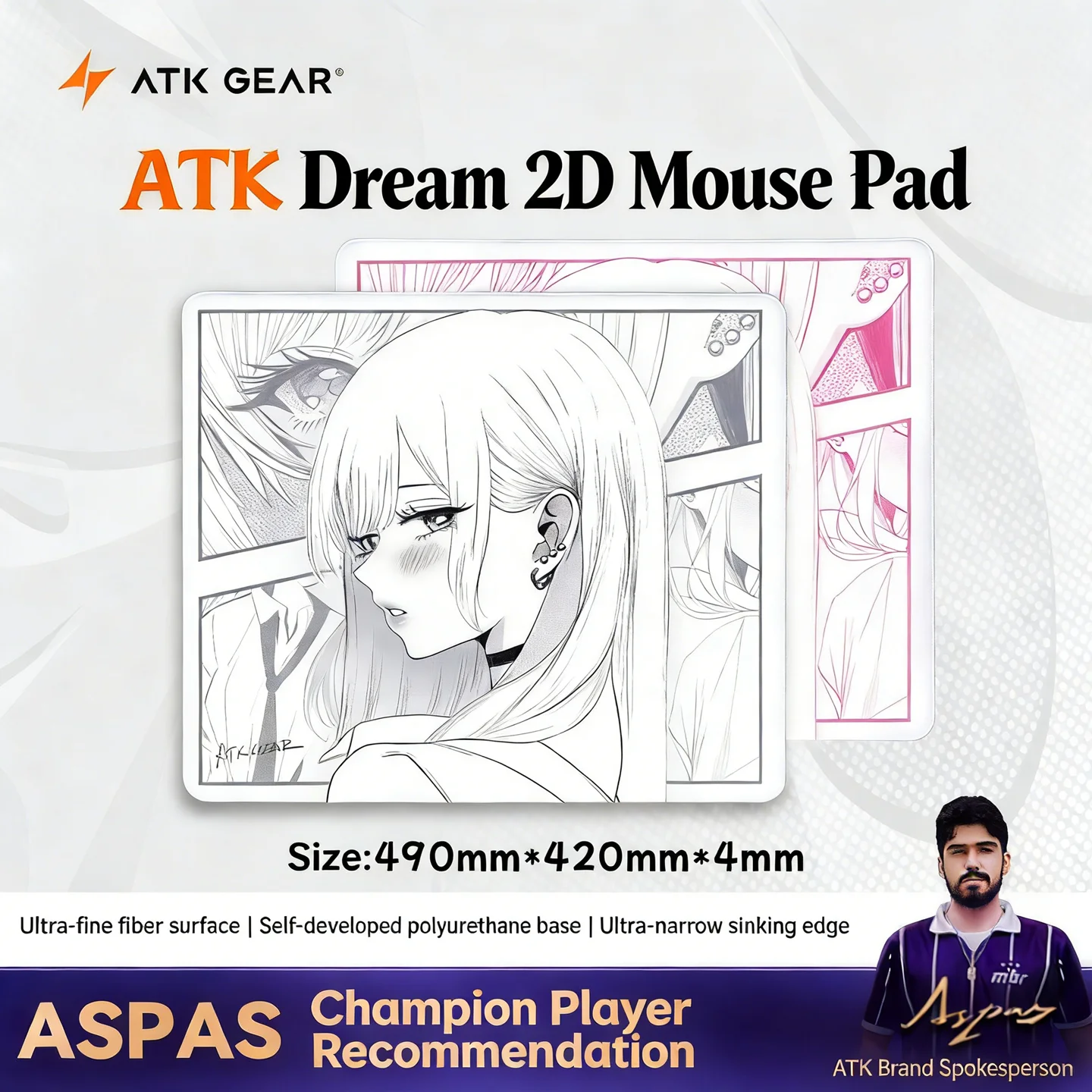 Esports Gaming Mouse Pad - ATK 드림 애니메이션 스타일 마우스 패드