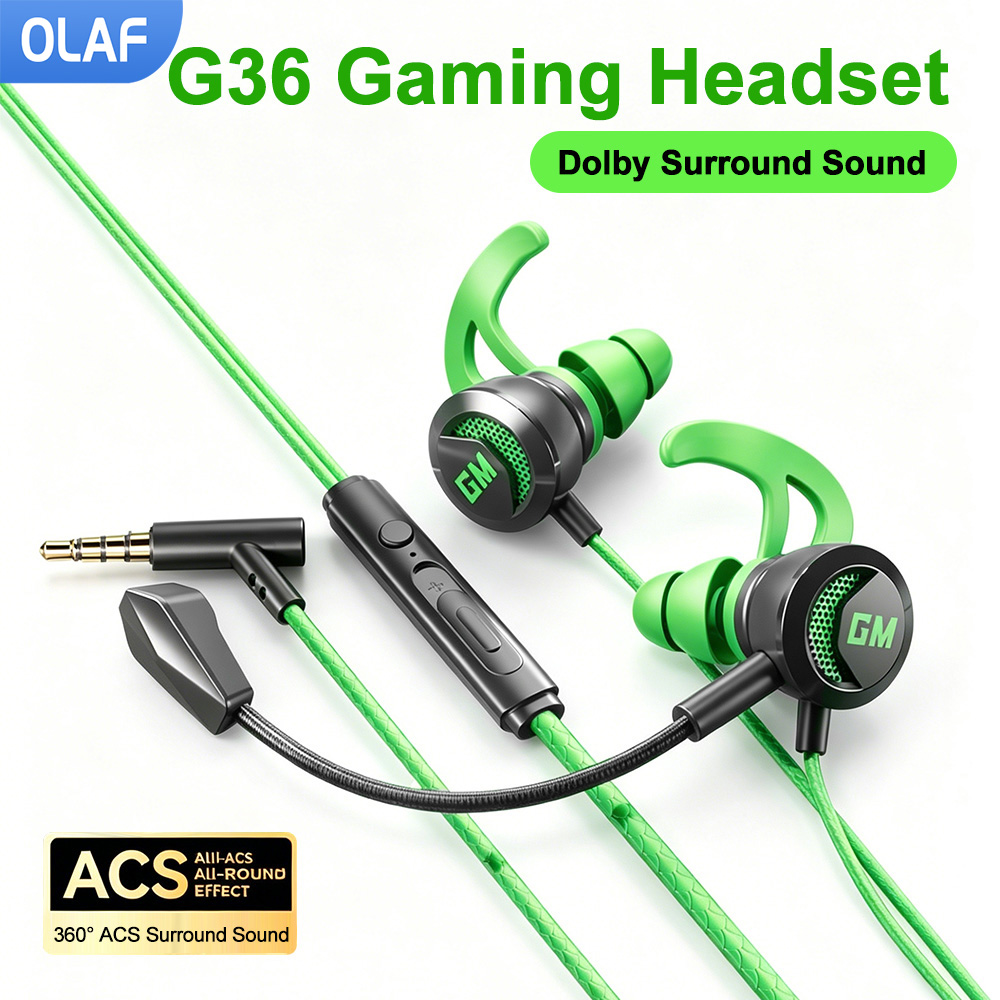 Esports Gaming Headphones - 마이크가 장착된 Type-C/3.5mm 유선 헤드폰 게임용