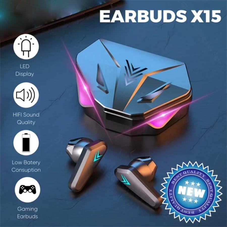 Esports Gaming Headset - X15 TWS 무선 이어폰 블루투스 헤드폰,