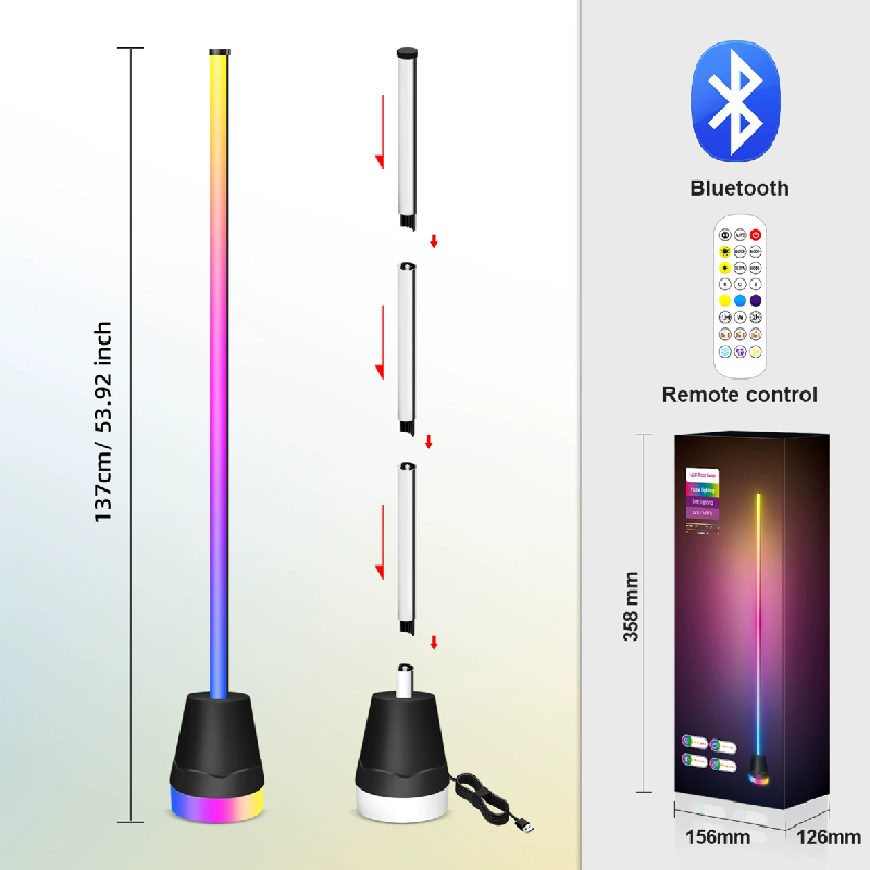 Esports Gaming Remote - 2026 RGB 플로어 램프 블루투스 LED