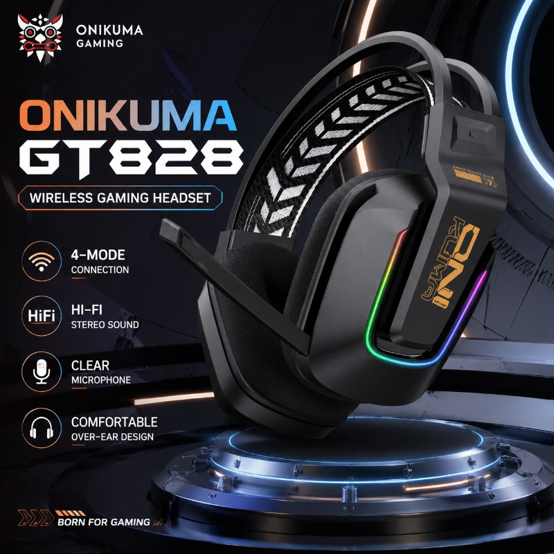 Esports Gaming Headphones - ONIKUMA GT828 게이밍 헤드셋 4 모드