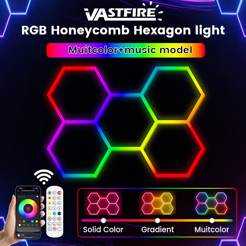 스마트 RGB 허니콤 육각형 LED 조명, 음악 기능  - Esports Gaming Remote 리뷰 및 가격