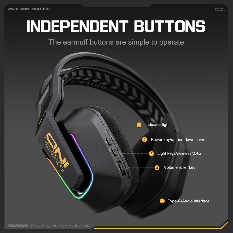 ONIKUMA GT828 게이밍 헤드셋 4 모드 무선  - Esports Gaming Headphones 리뷰 및 가격